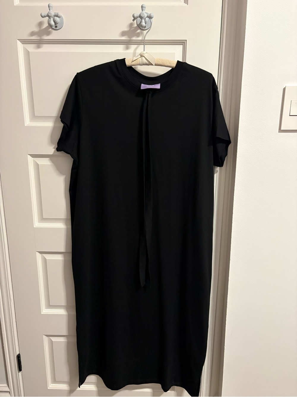 Simons Black Maxi Dress with Front Tie